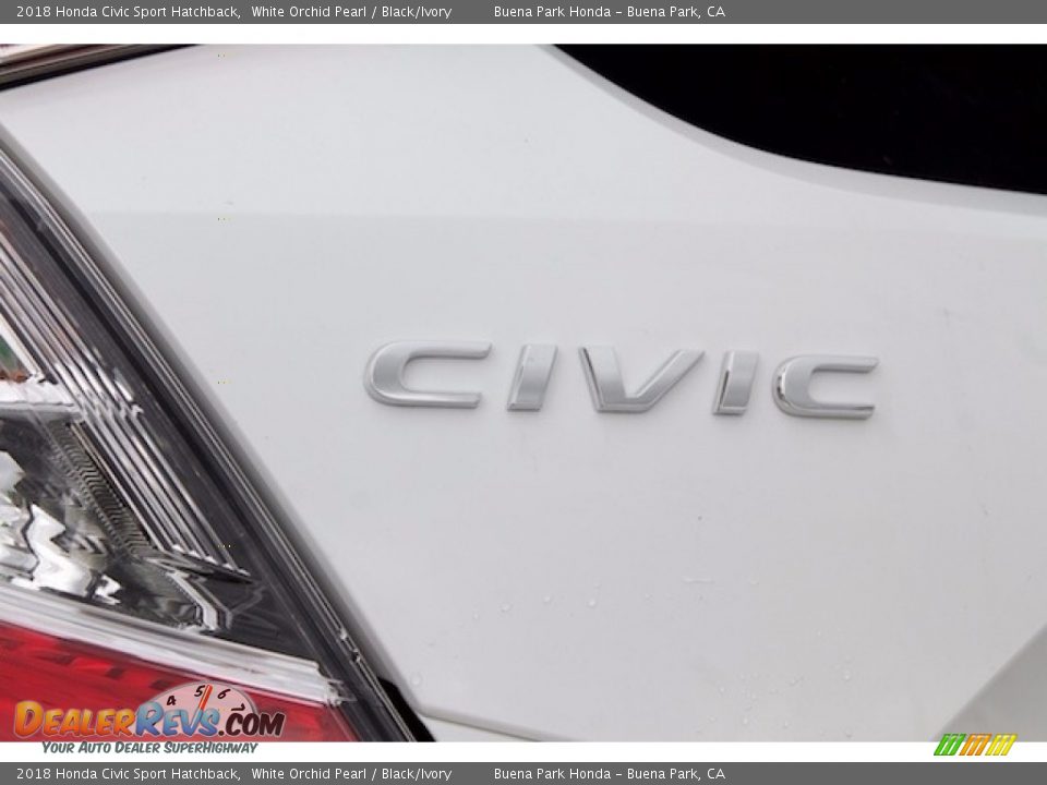 2018 Honda Civic Sport Hatchback White Orchid Pearl / Black/Ivory Photo #3