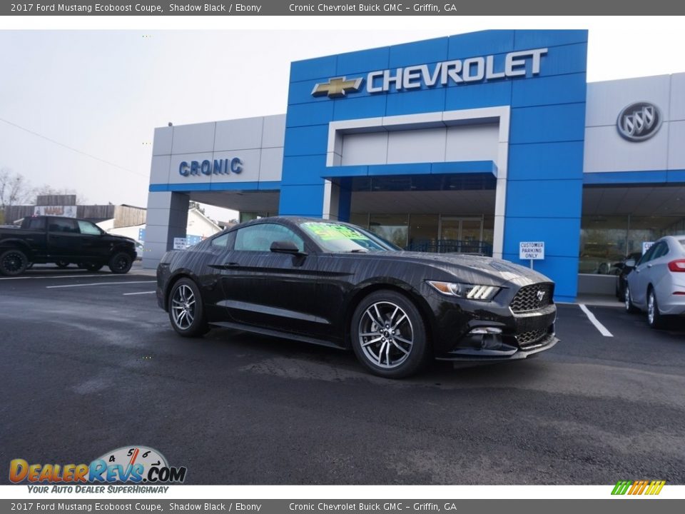 2017 Ford Mustang Ecoboost Coupe Shadow Black / Ebony Photo #1