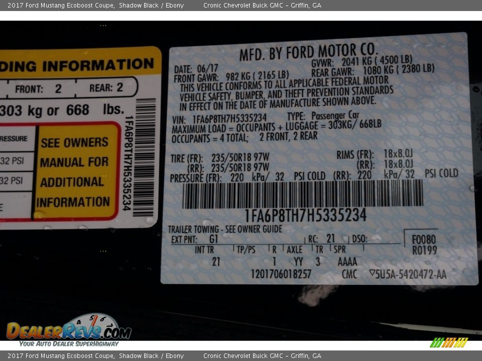 2017 Ford Mustang Ecoboost Coupe Shadow Black / Ebony Photo #14