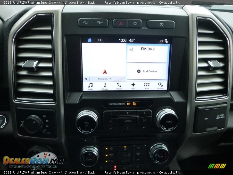 2018 Ford F150 Platinum SuperCrew 4x4 Shadow Black / Black Photo #13