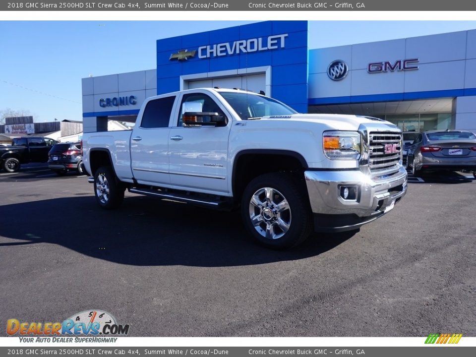 2018 GMC Sierra 2500HD SLT Crew Cab 4x4 Summit White / Cocoa/­Dune Photo #1