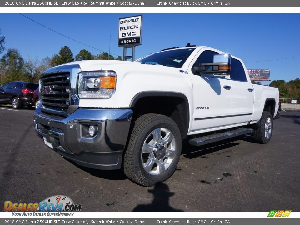 2018 GMC Sierra 2500HD SLT Crew Cab 4x4 Summit White / Cocoa/­Dune Photo #2