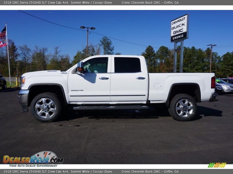 2018 GMC Sierra 2500HD SLT Crew Cab 4x4 Summit White / Cocoa/­Dune Photo #3