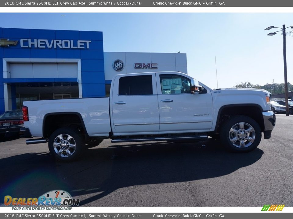 2018 GMC Sierra 2500HD SLT Crew Cab 4x4 Summit White / Cocoa/­Dune Photo #7