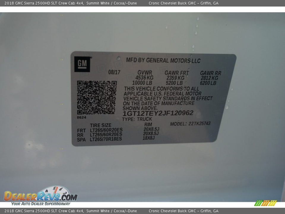 2018 GMC Sierra 2500HD SLT Crew Cab 4x4 Summit White / Cocoa/­Dune Photo #16
