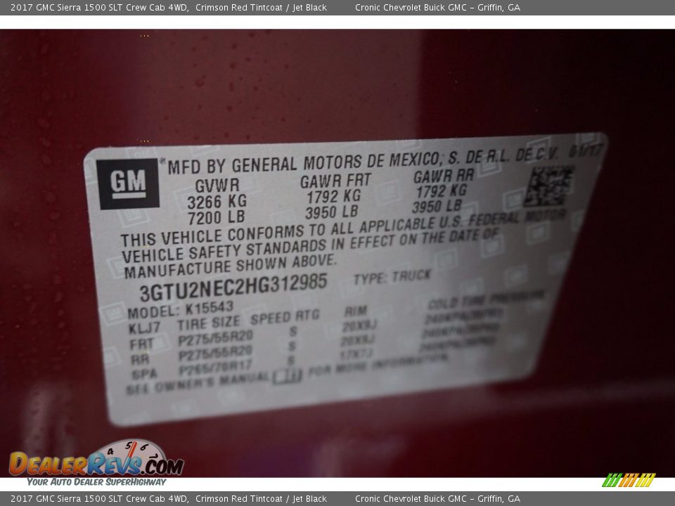2017 GMC Sierra 1500 SLT Crew Cab 4WD Crimson Red Tintcoat / Jet Black Photo #15