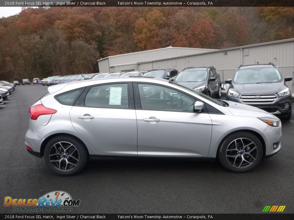 2018 Ford Focus SEL Hatch Ingot Silver / Charcoal Black Photo #1