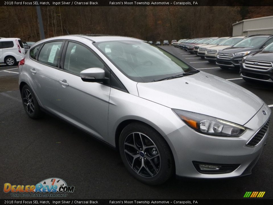 2018 Ford Focus SEL Hatch Ingot Silver / Charcoal Black Photo #3