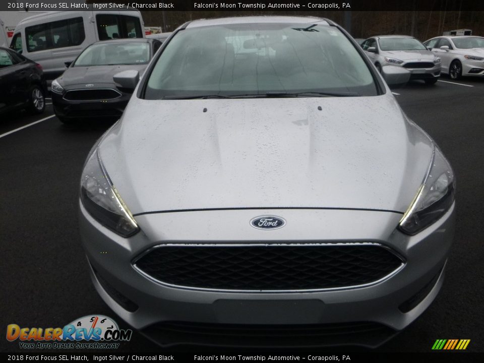 2018 Ford Focus SEL Hatch Ingot Silver / Charcoal Black Photo #4