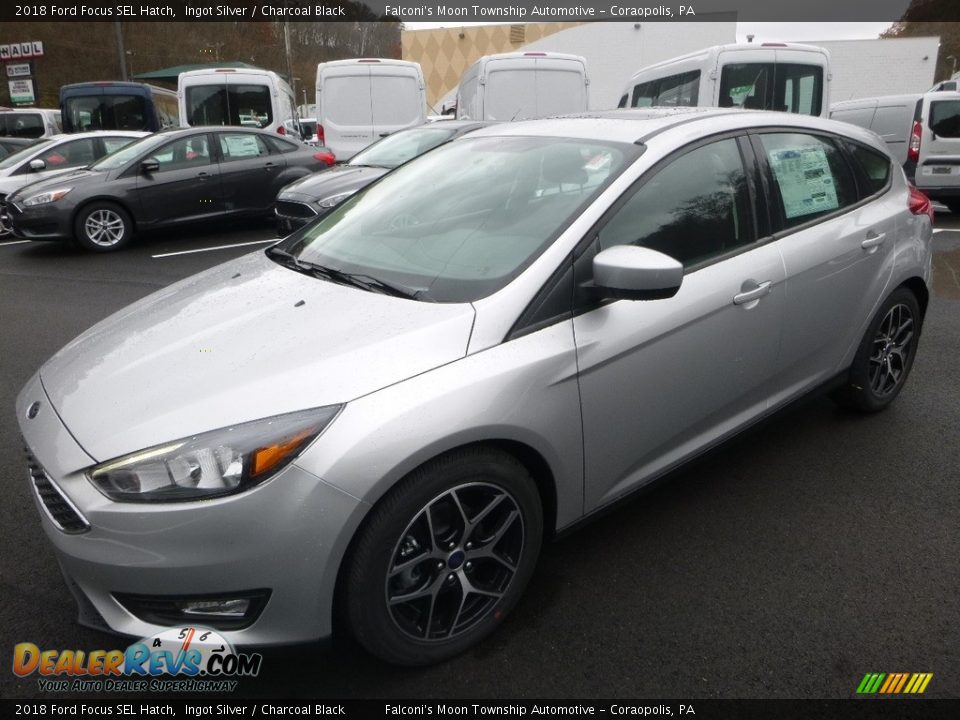 2018 Ford Focus SEL Hatch Ingot Silver / Charcoal Black Photo #5