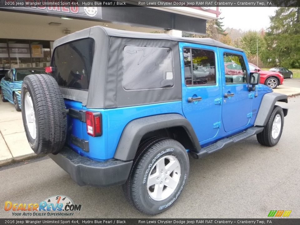 2016 Jeep Wrangler Unlimited Sport 4x4 Hydro Blue Pearl / Black Photo #2