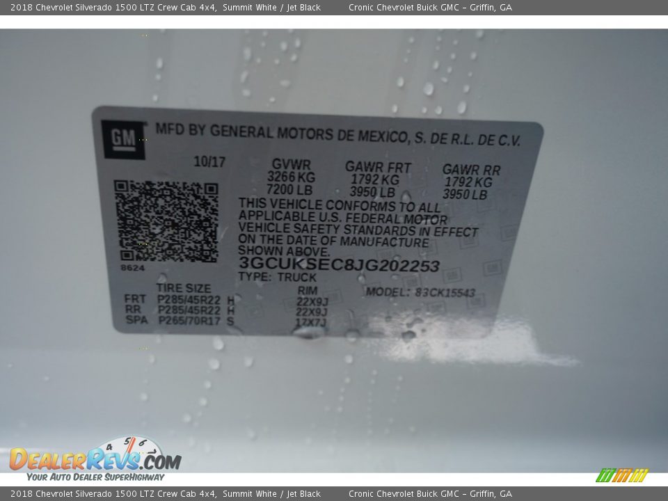 2018 Chevrolet Silverado 1500 LTZ Crew Cab 4x4 Summit White / Jet Black Photo #14