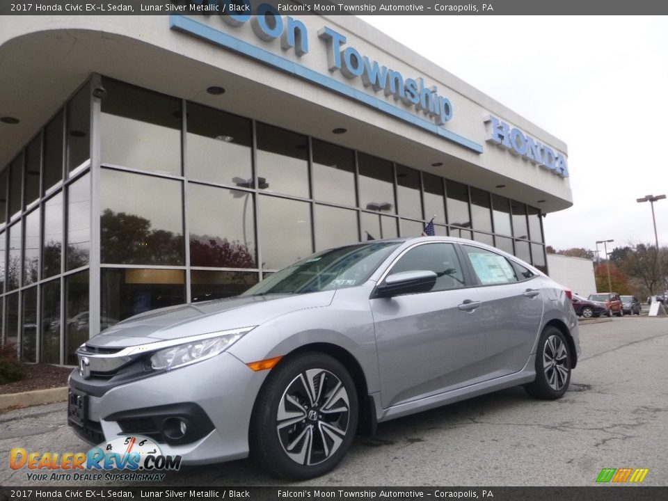 2017 Honda Civic EX-L Sedan Lunar Silver Metallic / Black Photo #1