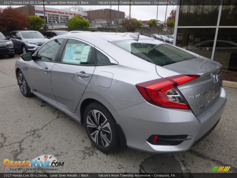 2017 Honda Civic EX-L Sedan Lunar Silver Metallic / Black Photo #2