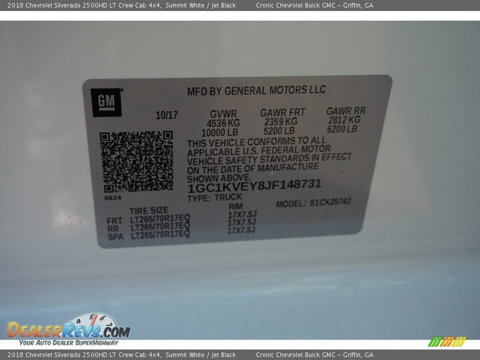 2018 Chevrolet Silverado 2500HD LT Crew Cab 4x4 Summit White / Jet Black Photo #16
