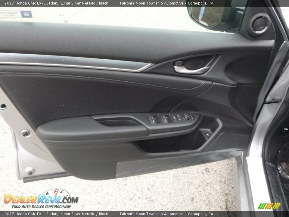 2017 Honda Civic EX-L Sedan Lunar Silver Metallic / Black Photo #11