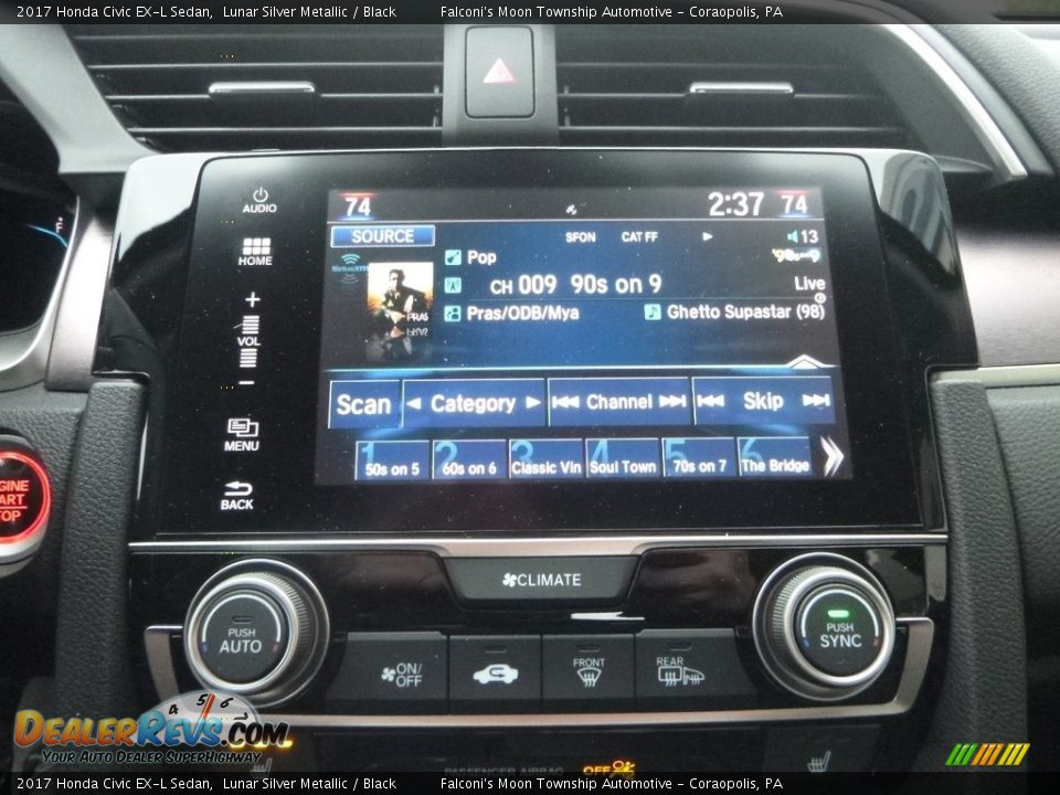 2017 Honda Civic EX-L Sedan Lunar Silver Metallic / Black Photo #14