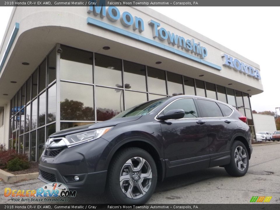2018 Honda CR-V EX AWD Gunmetal Metallic / Gray Photo #1