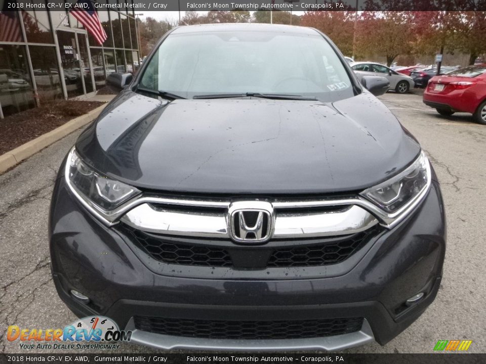 2018 Honda CR-V EX AWD Gunmetal Metallic / Gray Photo #6