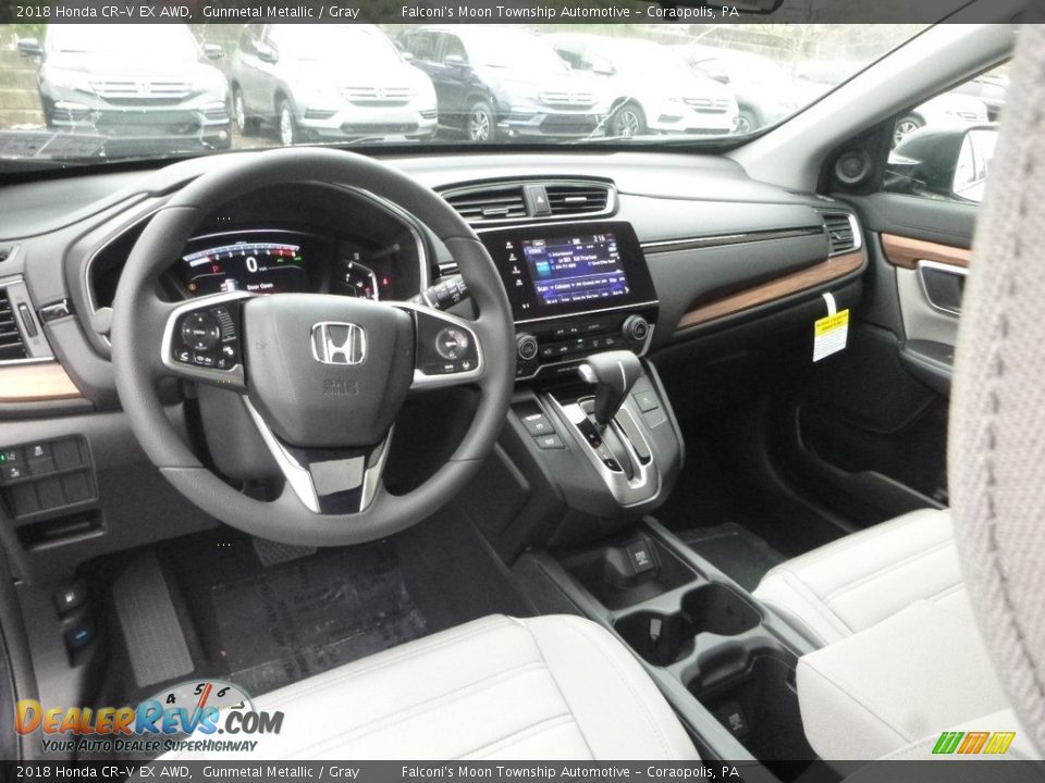Gray Interior - 2018 Honda CR-V EX AWD Photo #10