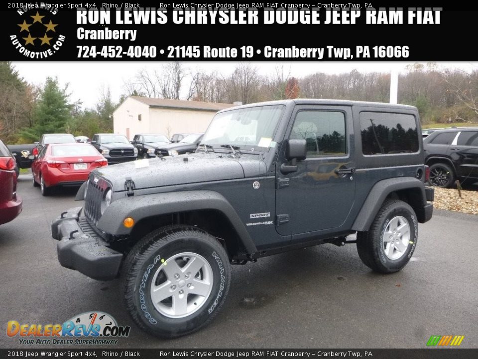2018 Jeep Wrangler Sport 4x4 Rhino / Black Photo #1