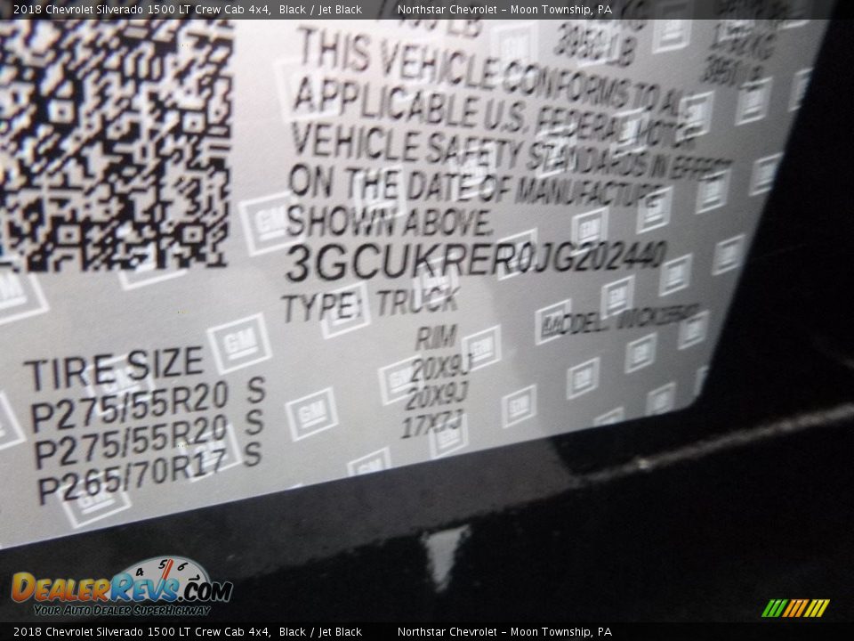 2018 Chevrolet Silverado 1500 LT Crew Cab 4x4 Black / Jet Black Photo #17