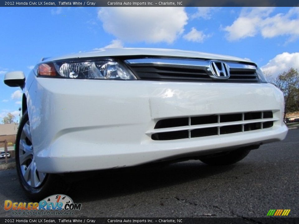 2012 Honda Civic LX Sedan Taffeta White / Gray Photo #1