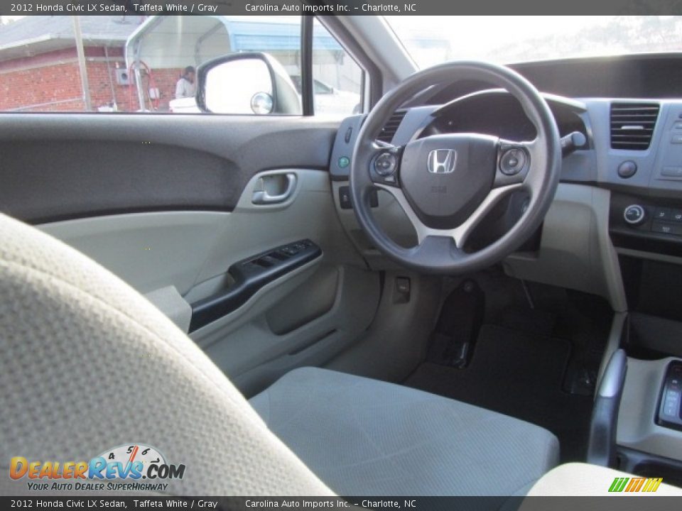 2012 Honda Civic LX Sedan Taffeta White / Gray Photo #12