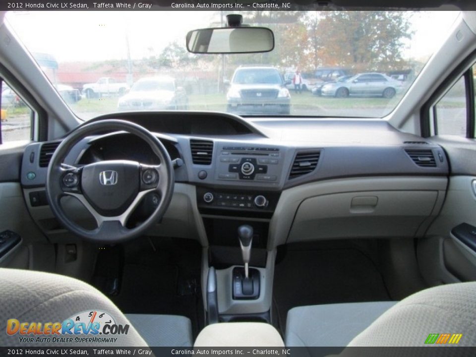 2012 Honda Civic LX Sedan Taffeta White / Gray Photo #13