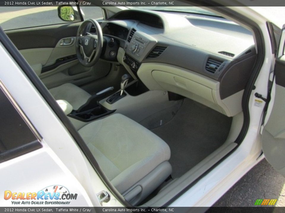 2012 Honda Civic LX Sedan Taffeta White / Gray Photo #20