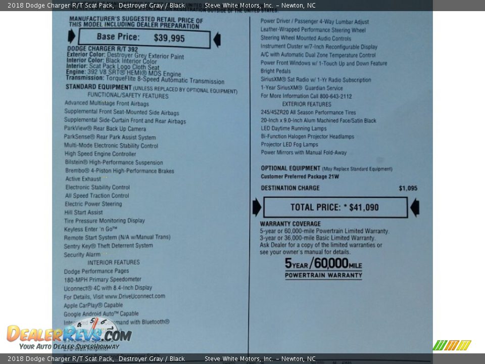2018 Dodge Charger R/T Scat Pack Destroyer Gray / Black Photo #29