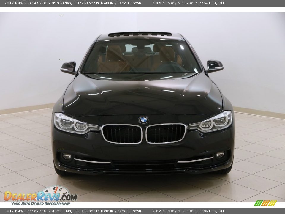 2017 BMW 3 Series 330i xDrive Sedan Black Sapphire Metallic / Saddle Brown Photo #2