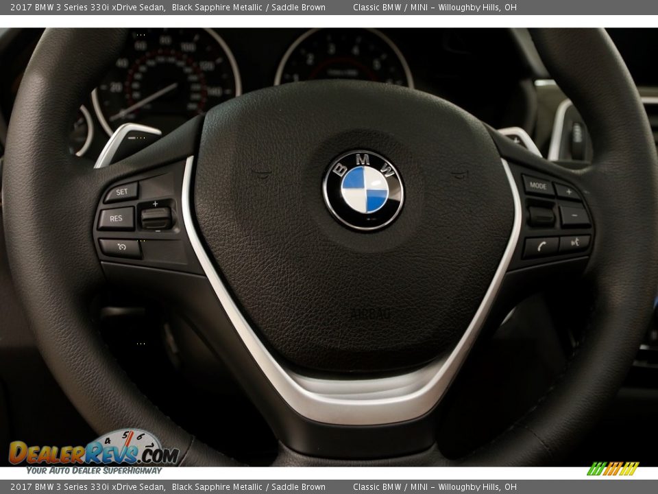 2017 BMW 3 Series 330i xDrive Sedan Black Sapphire Metallic / Saddle Brown Photo #7