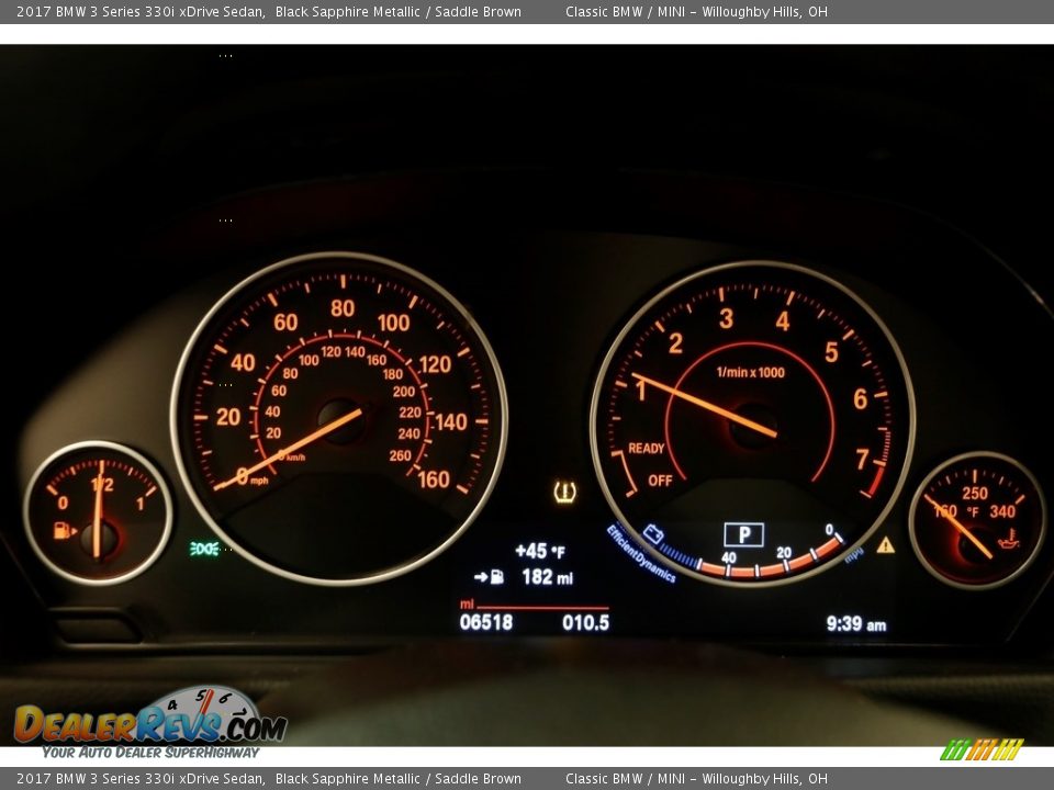 2017 BMW 3 Series 330i xDrive Sedan Black Sapphire Metallic / Saddle Brown Photo #9