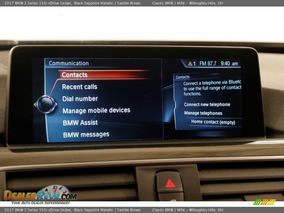 2017 BMW 3 Series 330i xDrive Sedan Black Sapphire Metallic / Saddle Brown Photo #13