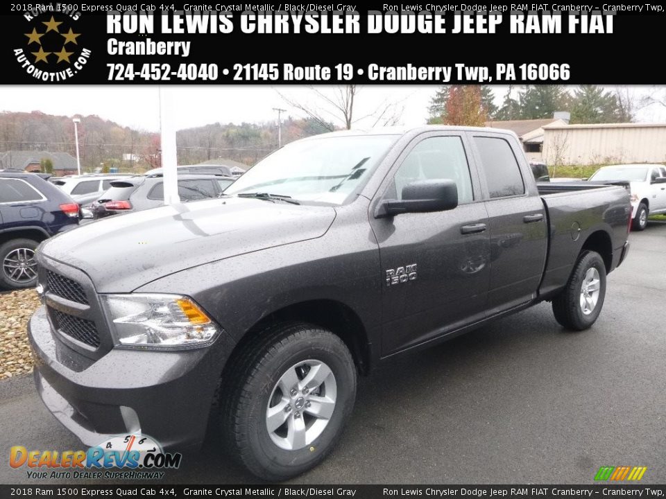 2018 Ram 1500 Express Quad Cab 4x4 Granite Crystal Metallic / Black/Diesel Gray Photo #1