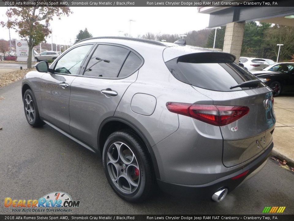 2018 Alfa Romeo Stelvio Sport AWD Stromboli Gray Metallic / Black/Red Photo #4