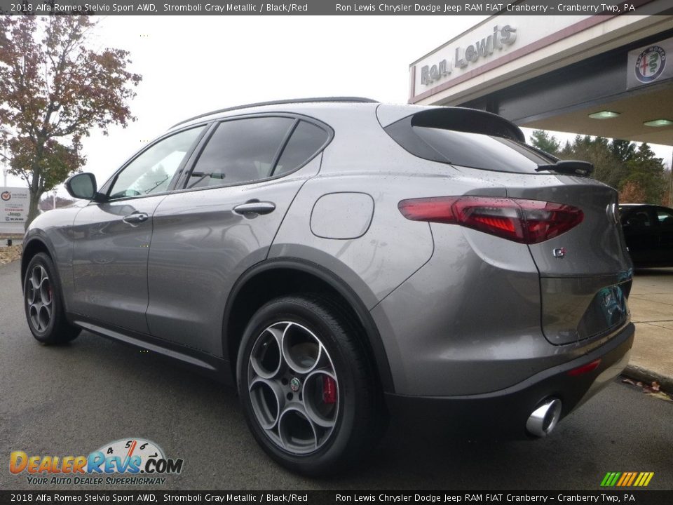 2018 Alfa Romeo Stelvio Sport AWD Stromboli Gray Metallic / Black/Red Photo #5