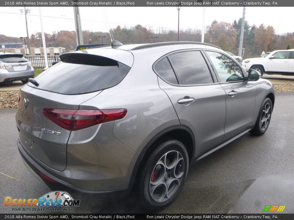 2018 Alfa Romeo Stelvio Sport AWD Stromboli Gray Metallic / Black/Red Photo #7
