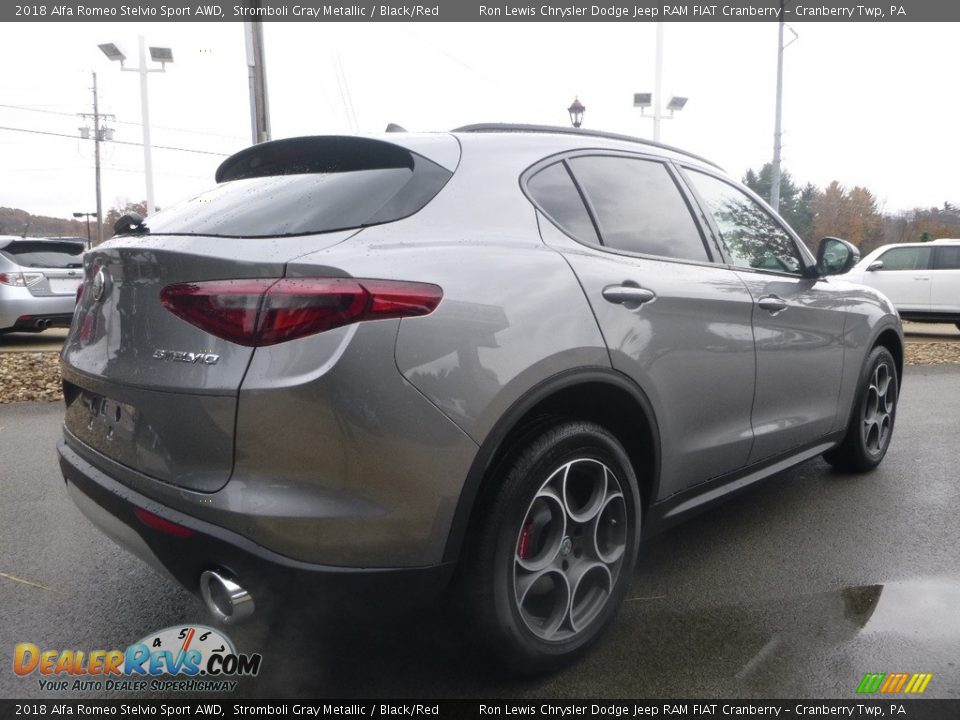 2018 Alfa Romeo Stelvio Sport AWD Stromboli Gray Metallic / Black/Red Photo #8