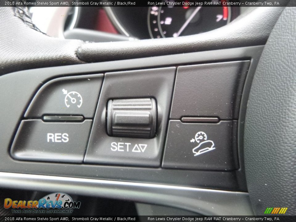 2018 Alfa Romeo Stelvio Sport AWD Stromboli Gray Metallic / Black/Red Photo #27