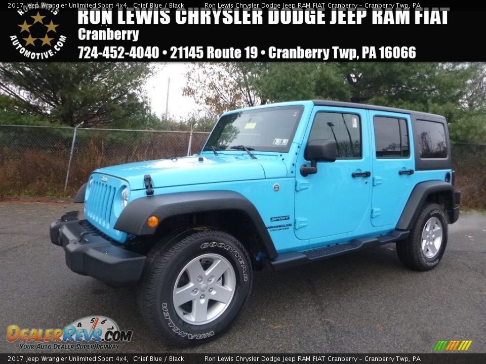2017 Jeep Wrangler Unlimited Sport 4x4 Chief Blue / Black Photo #1