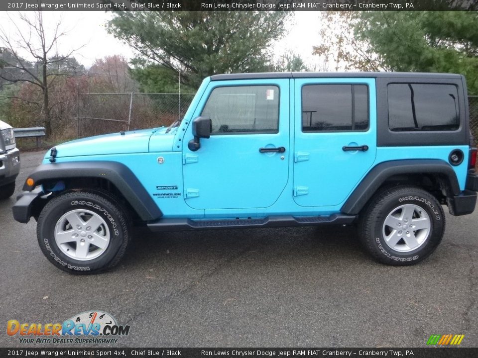 2017 Jeep Wrangler Unlimited Sport 4x4 Chief Blue / Black Photo #2