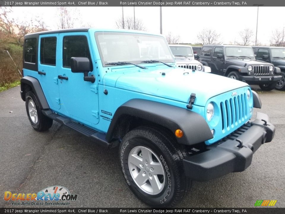 2017 Jeep Wrangler Unlimited Sport 4x4 Chief Blue / Black Photo #7