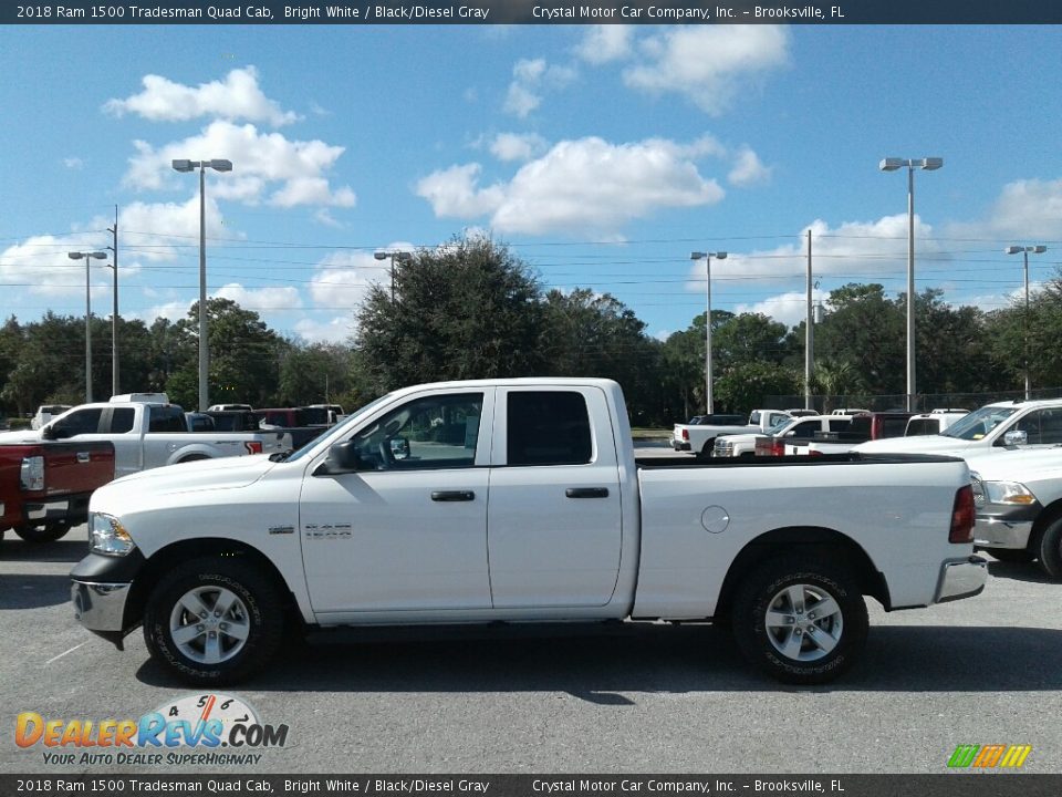 2018 Ram 1500 Tradesman Quad Cab Bright White / Black/Diesel Gray Photo #2