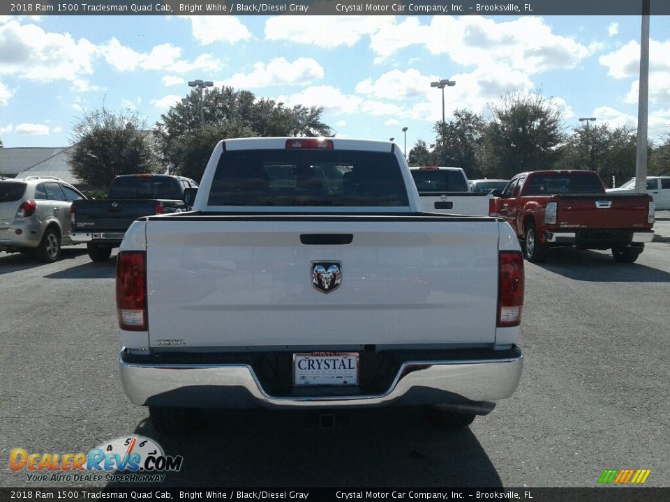 2018 Ram 1500 Tradesman Quad Cab Bright White / Black/Diesel Gray Photo #4