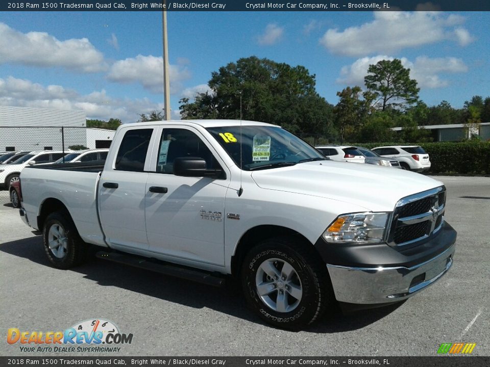 2018 Ram 1500 Tradesman Quad Cab Bright White / Black/Diesel Gray Photo #7