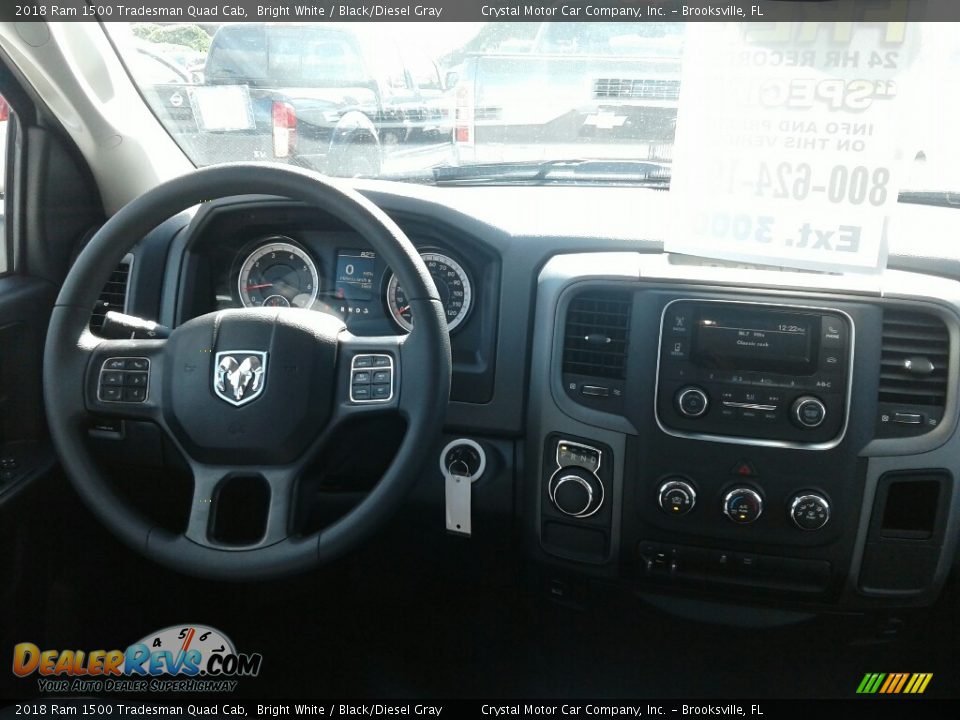 2018 Ram 1500 Tradesman Quad Cab Bright White / Black/Diesel Gray Photo #13