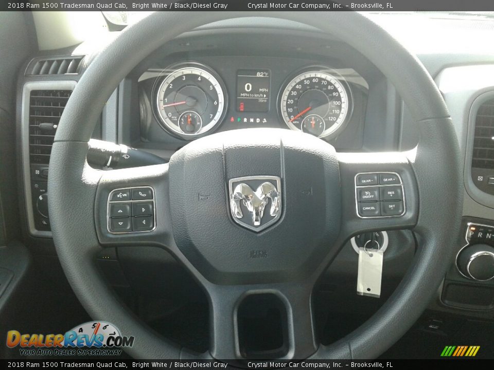 2018 Ram 1500 Tradesman Quad Cab Bright White / Black/Diesel Gray Photo #14