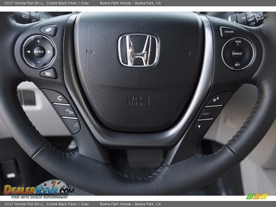 2017 Honda Pilot EX-L Crystal Black Pearl / Gray Photo #10